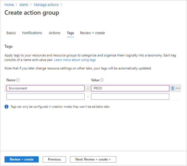 create action group 